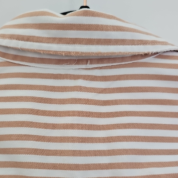 Aerie Striped Button Down Shirt - Pink and White Size S/P - Picture 7 of 7
